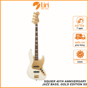 Đàn Guitar Bass Squier 40th Anniversary Jazz Bass, Gold Edition SS, Laurel Fingerboard - 4 Strings