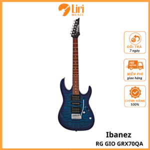 Đàn Guitar Điện Ibanez RG GIO GRX70QA, Transparent Blue Burst