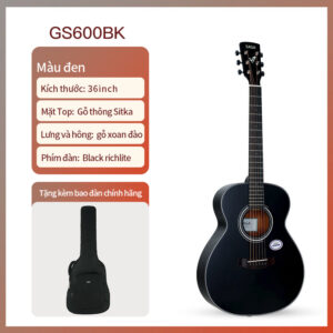 Đàn Guitar Acoustic SAGA GS600 BK