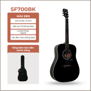 Đàn Guitar Acoustic SAGA SF700BK
