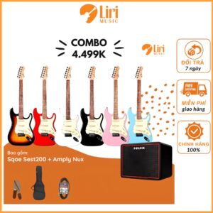 Combo Guitar điện Sqoe SEST200 + Amply NUX Mighty Lite BT MKII